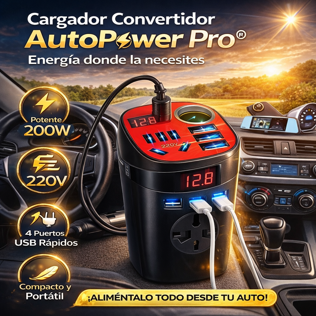 Cargador Convertidor AutoPower Pro® | Energía donde la necesites